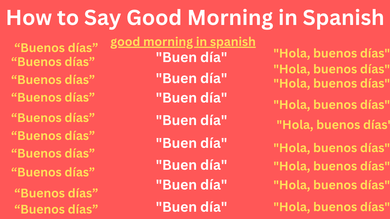 How to Say Good Morning in Spanish