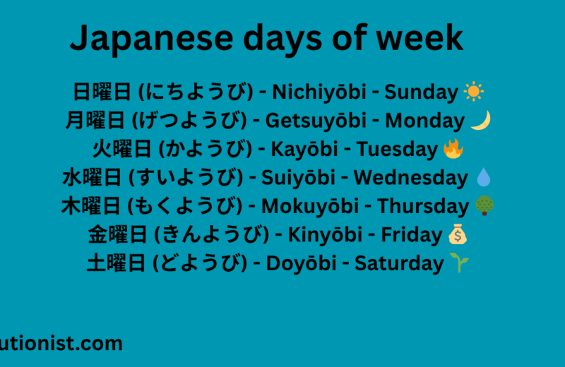 Japanese days of week