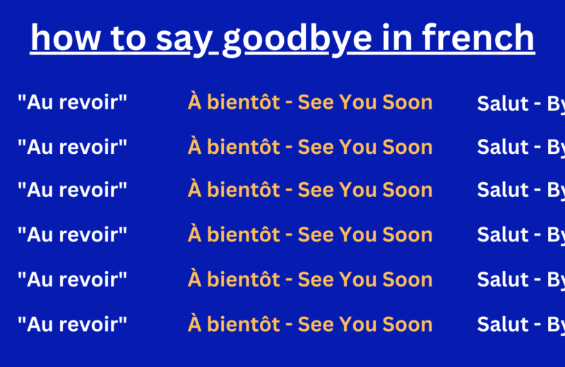 how to say goodbye in french