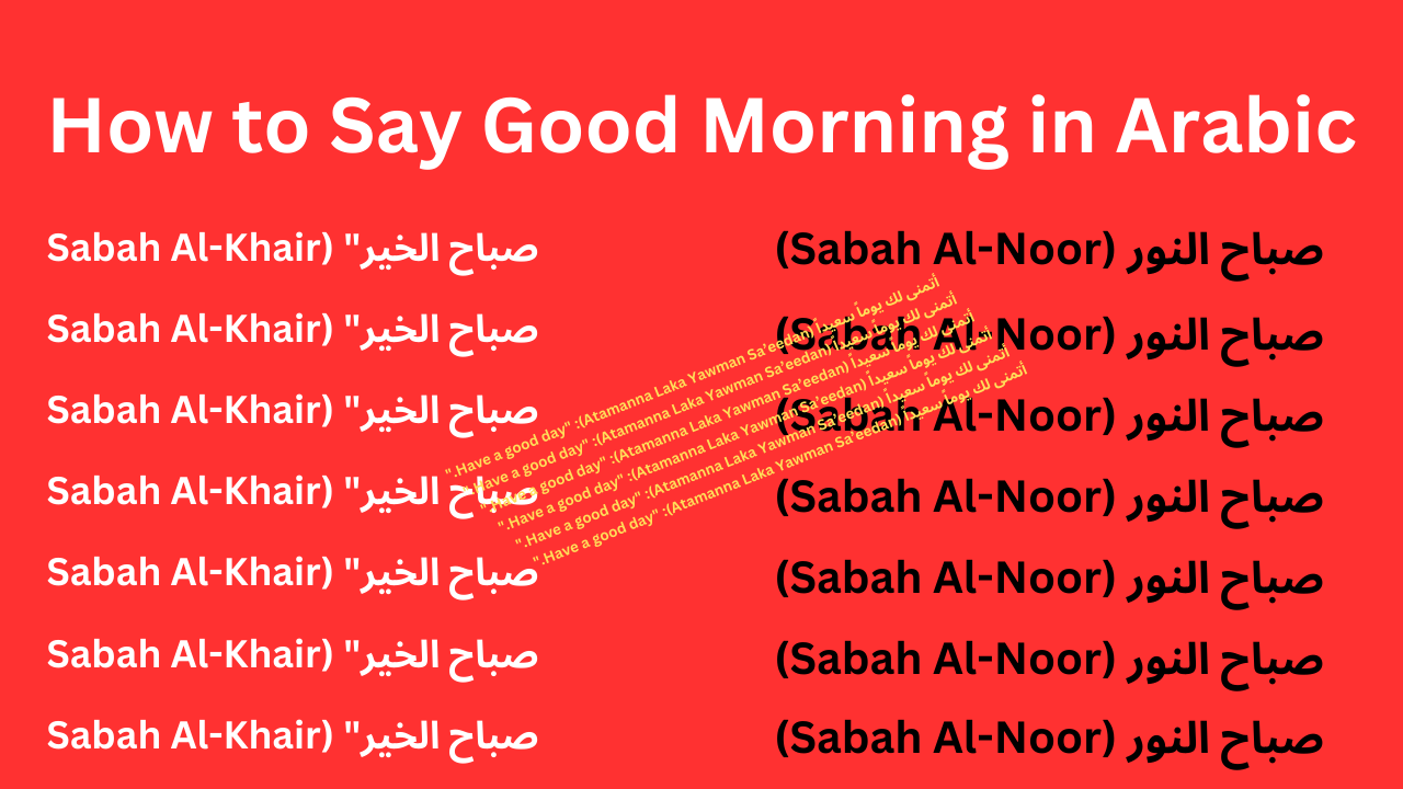 How to Say Good Morning in Arabic