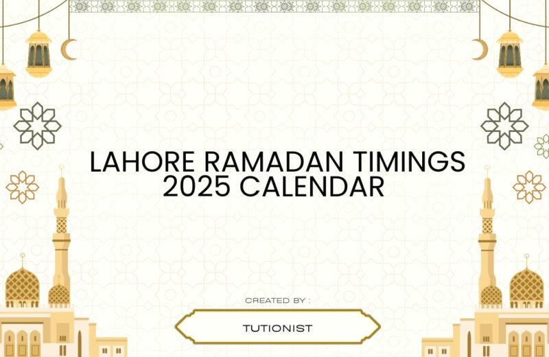 Lahore Ramadan Timings 2025 Calendar