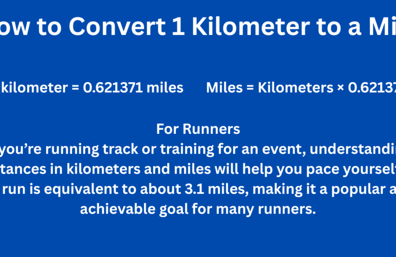 How to convert 1 Kilometer to a Mile