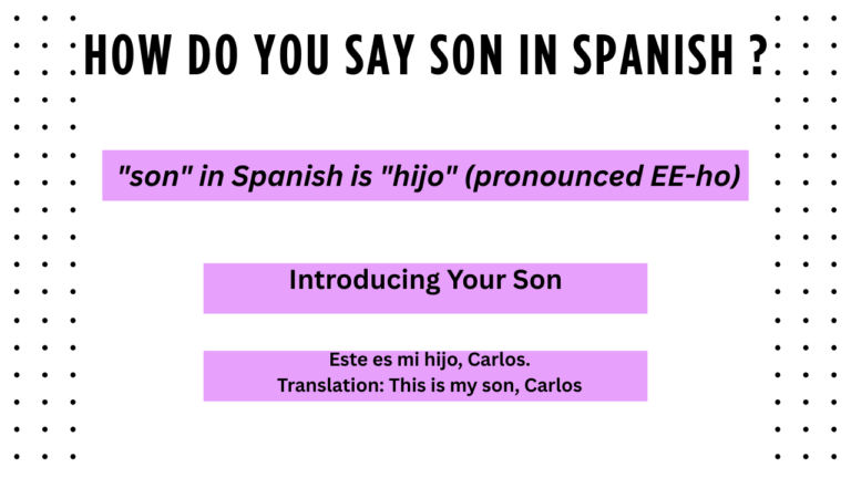 How do you Say Son in Spanish