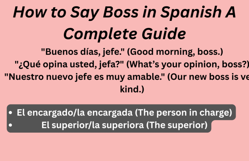 How to Say Boss in Spanish A Complete Guide